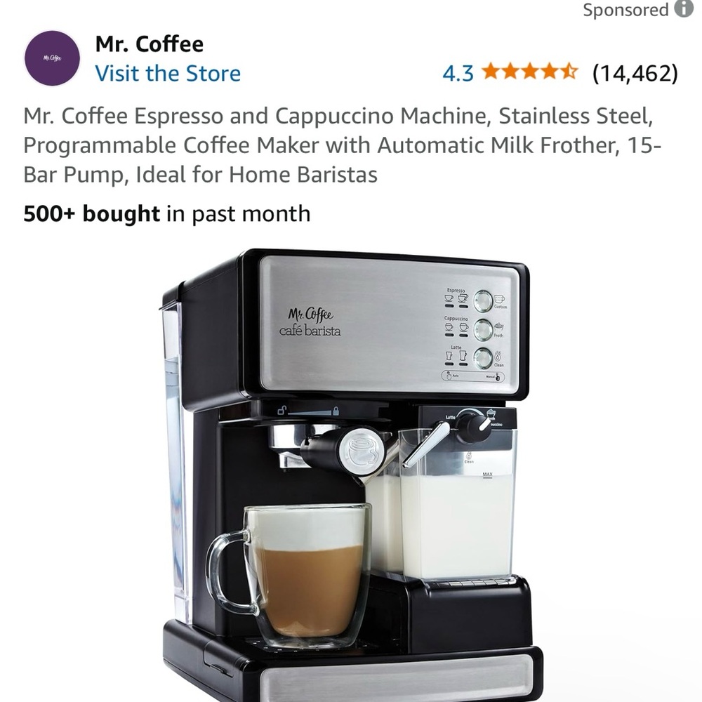 Mr Coffee Expresso Machine - used a few times, in great working condition.